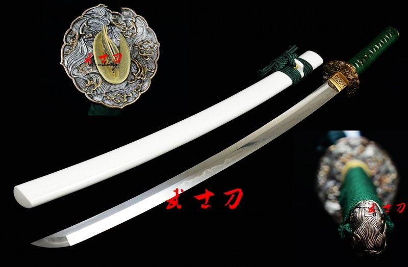 Handmade Japanese Samurai Katana Clay Tempered Sanmai Blade Full Tang Sword Real Yokoto