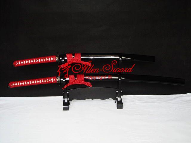 Hand Forged Japanese Twins Sword Monkey Tsuba Sword Sanmai Blade
