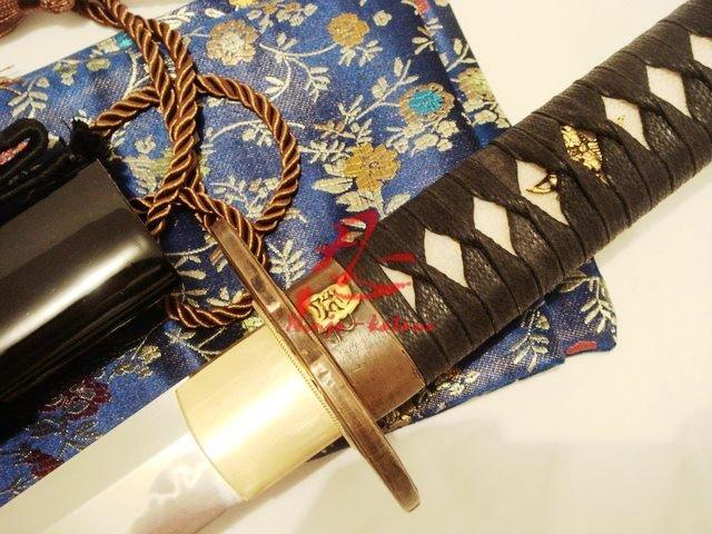 Claytempered Shobu Zukuri Kissaki Katana Demon Tsuba Sword Flamy Hamon Sharpened