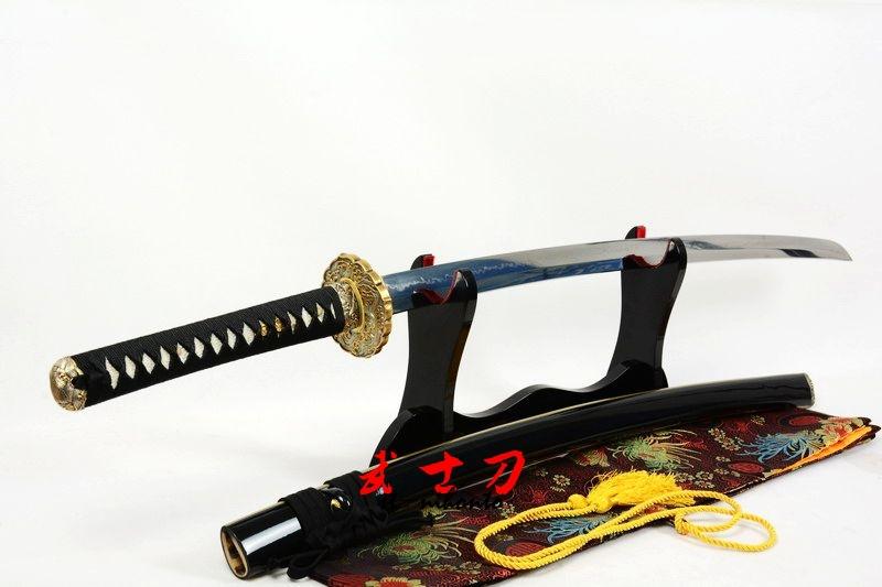 High Quality Clay Tempered T-10 Steel Full Tang Blade Katana Wave Theme Japanese Sword Choji Hamon