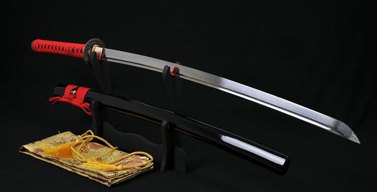41 Inch Japanese Samurai Katana Sword Wave Tsuba Folded Steel Blade Can Cut Bamboo