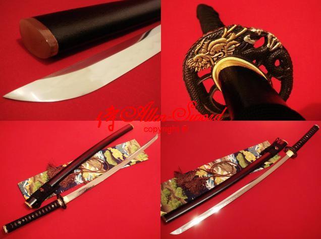 Clay Tempered Folded Steel Japanese Dragon Katana Battle Ready Sword Full Tang86
