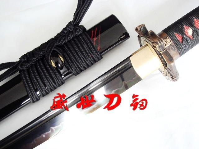 Clay Temperedt-10carbon Steel Katana Nio Tsuba Adsorb Tungsten Blade Sword Sharp