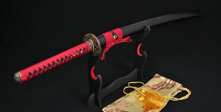 Clay Tempered Unokubi-Zukuri Blade Eagle Tsuba Japanese Samurai Sword Katana