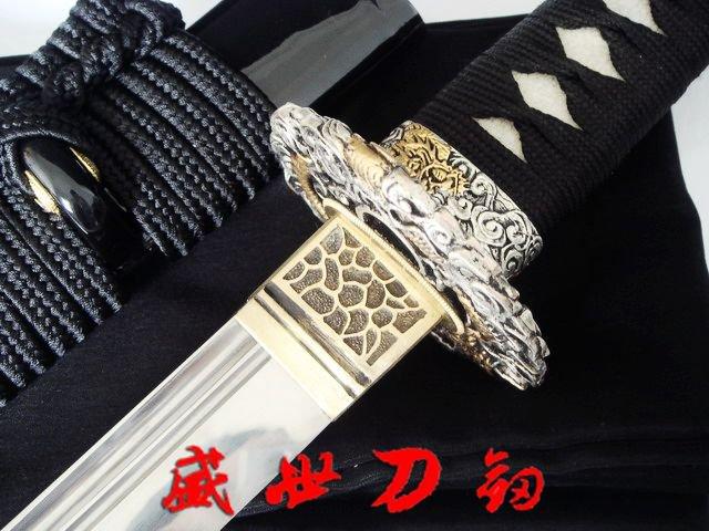 Battle Ready 117cm Japanese Naginata Sword Dragon Tsuba Sharpened Blade