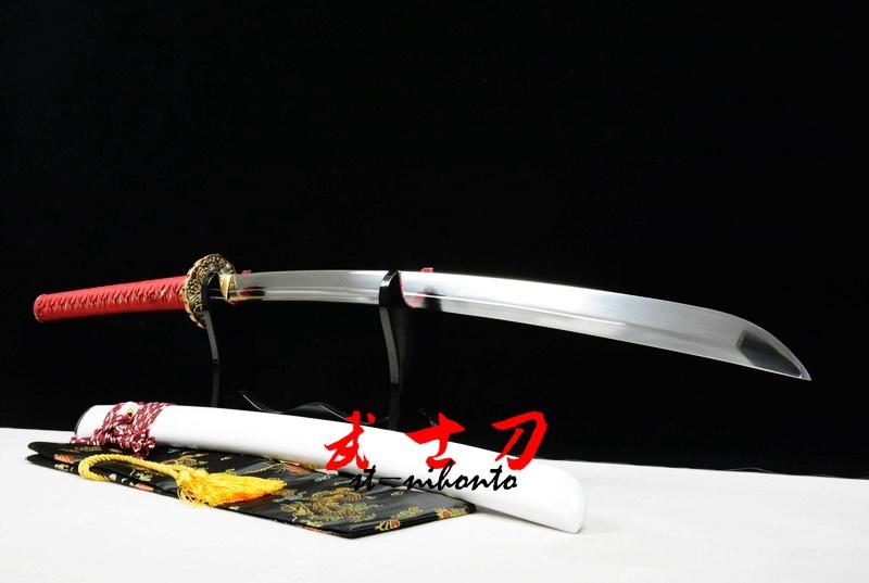 Battle Ready Quenched 9260 Spring Steel Blade Japanese White Naginata Sword Full Tang