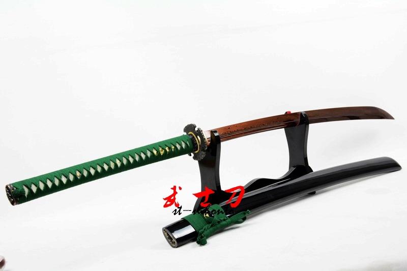 Battle Ready Black Japanese Naginata Katana Adsorb Titanium Foled Steel Sword Full Tang Blade