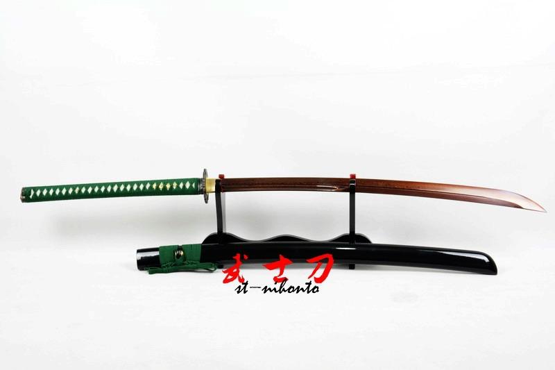 Battle Ready Black Japanese Naginata Katana Adsorb Titanium Foled Steel Sword Full Tang Blade