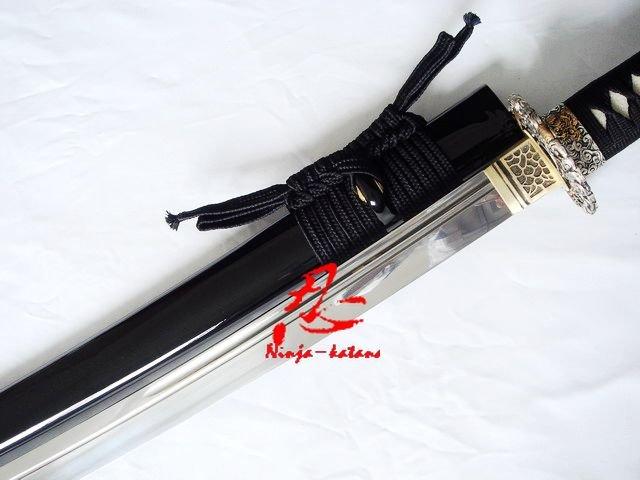 9260spring Steel Blade Naginata Sword Silver Dragon Tsuba