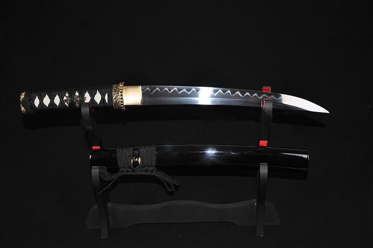 21 Inch High Quality Japanese Sword Tanto Clay Tempered Full Tang Blade Very Sharp