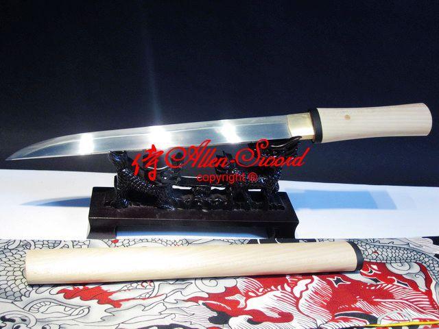 16.9 Inch Claytempered 1095 Steel Japanese Tanto Suguha Hamon Blade Sword Rikko Handle