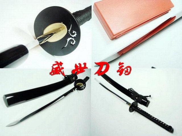 Hand Forged Japanese Wakizashi Katana Sword Blacked Iron Tsuba Mn Steel Blade Very Hardness