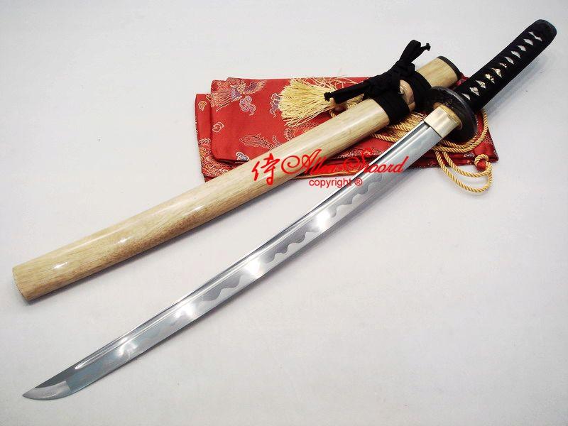 Handmade Japanese Wakizashi Katana Black Dragon Tsuba Sword Full Tang Blade For Shipping Cost